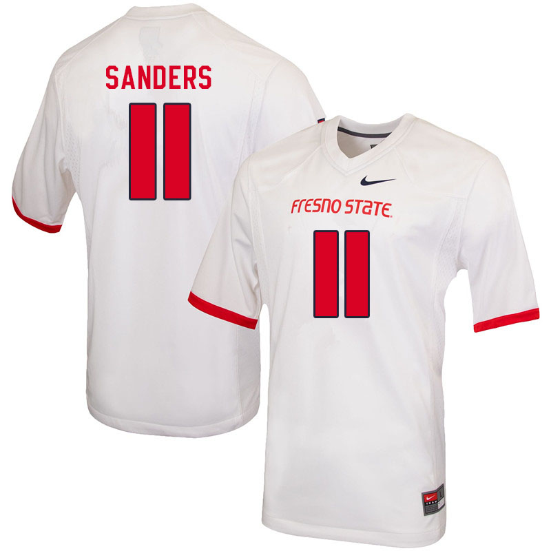 Men #11 Cale Sanders Fresno State Bulldogs College Football Jerseys Sale-White